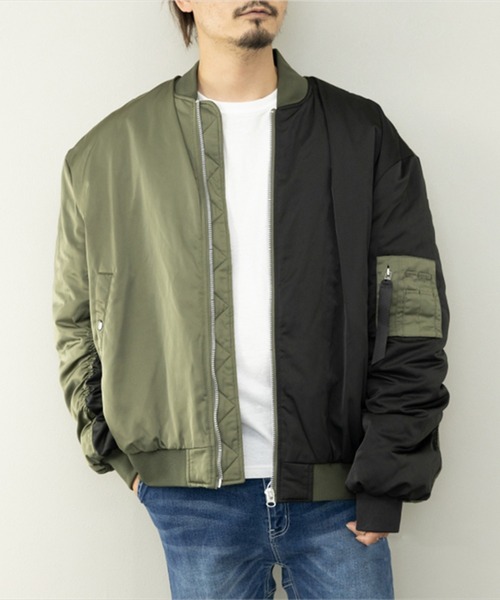 STYLEBLOCK（スタイルブロック）の「スーパーBIGシルエット中綿MA-1（MA-1・メンズ・ホワイト/カーキ/ブラック系その他/ブラック/グリーン系その他・M/L）」の5枚目の写真