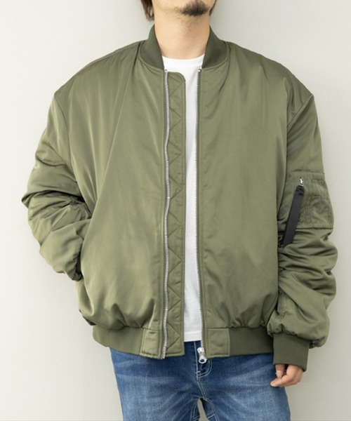 STYLEBLOCK（スタイルブロック）の「スーパーBIGシルエット中綿MA-1（MA-1・メンズ・ホワイト/カーキ/ブラック系その他/ブラック/グリーン系その他・M/L）」の4枚目の写真