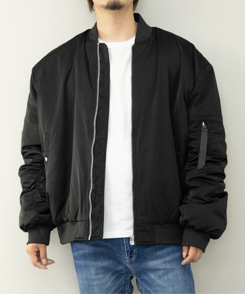 STYLEBLOCK（スタイルブロック）の「スーパーBIGシルエット中綿MA-1（MA-1・メンズ・ホワイト/カーキ/ブラック系その他/ブラック/グリーン系その他・M/L）」の3枚目の写真