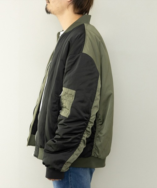 STYLEBLOCK（スタイルブロック）の「スーパーBIGシルエット中綿MA-1（MA-1・メンズ・ホワイト/カーキ/ブラック系その他/ブラック/グリーン系その他・M/L）」の13枚目の写真