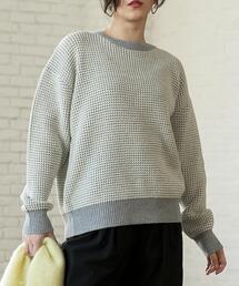 coen | 配色ワッフル編みニット(ニット/セーター)