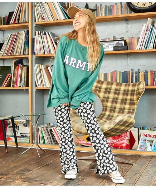 anap mimpi（アナップミンピ）の「ARMY サガラ刺繍 ボリューム袖 裏毛スウェット トレーナー（スウェット・レディース・ピンク/グリーン/ベージュ系その他/パープル・FREE）」の15枚目の写真