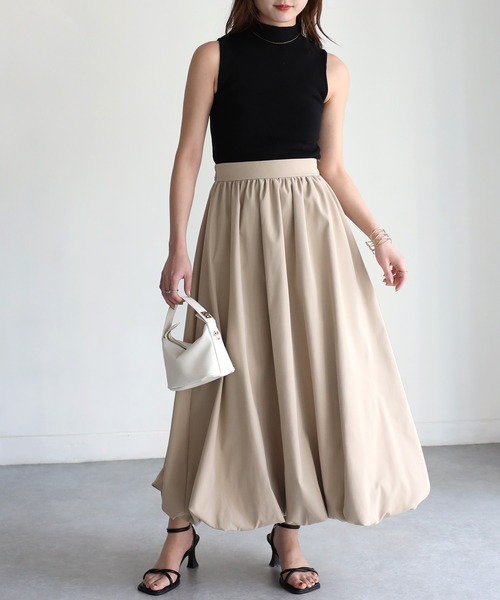 Riberry(リベリー)の「バルーンスカート(スカート・レディース・ブラック/チャコールグレー/ベージュ/ネイビー・MEDIUM)」の3枚目の写真