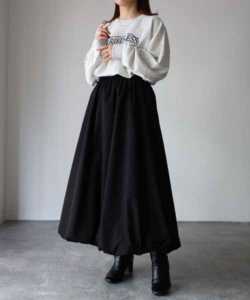 Riberry(リベリー)の「バルーンスカート(スカート・レディース・ブラック/チャコールグレー/ベージュ/ネイビー・MEDIUM)」の5枚目の写真