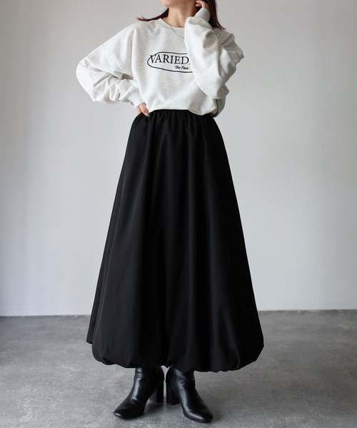 Riberry(リベリー)の「バルーンスカート(スカート・レディース・ブラック/チャコールグレー/ベージュ/ネイビー・MEDIUM)」の7枚目の写真