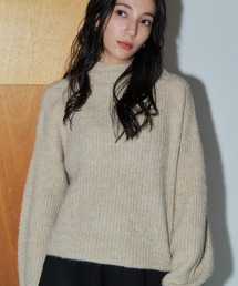 ボトルネックミックスカラーニット