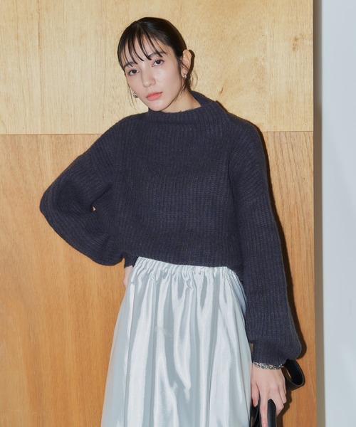 LIENCOEUR（リアンクール）の「ボトルネックミックスカラーニット（ニット/セーター・レディース・グレイッシュベージュ/ネイビー/ベージュ/オリーブ/ブルー/ラベンダー・FREE）」の19枚目の写真