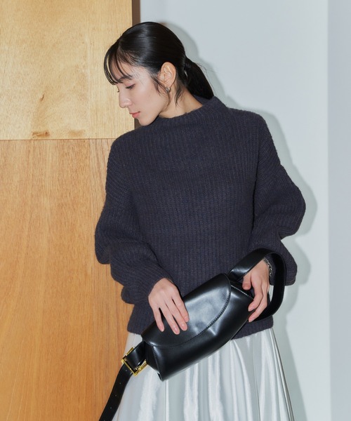 LIENCOEUR（リアンクール）の「ボトルネックミックスカラーニット（ニット/セーター・レディース・グレイッシュベージュ/ネイビー/ベージュ/オリーブ/ブルー/ラベンダー・FREE）」の20枚目の写真