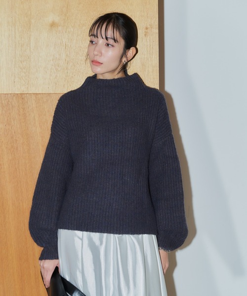 LIENCOEUR（リアンクール）の「ボトルネックミックスカラーニット（ニット/セーター・レディース・グレイッシュベージュ/ネイビー/ベージュ/オリーブ/ブルー/ラベンダー・FREE）」の22枚目の写真