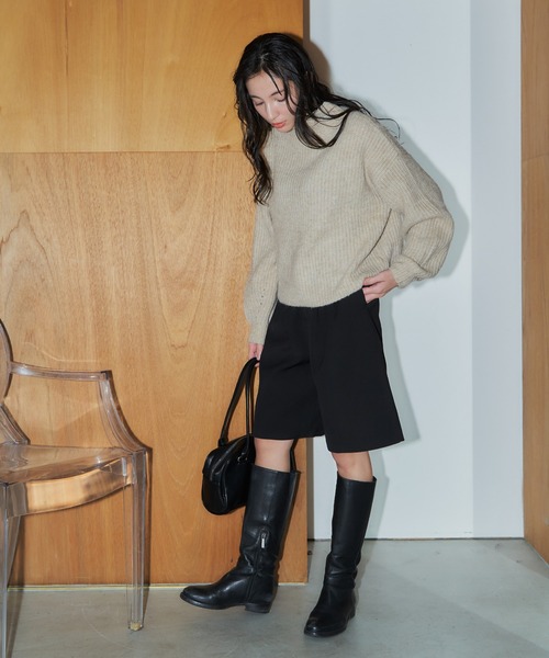 LIENCOEUR（リアンクール）の「ボトルネックミックスカラーニット（ニット/セーター・レディース・グレイッシュベージュ/ネイビー/ベージュ/オリーブ/ブルー/ラベンダー・FREE）」の8枚目の写真