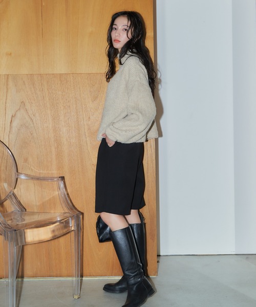 LIENCOEUR（リアンクール）の「ボトルネックミックスカラーニット（ニット/セーター・レディース・グレイッシュベージュ/ネイビー/ベージュ/オリーブ/ブルー/ラベンダー・FREE）」の10枚目の写真