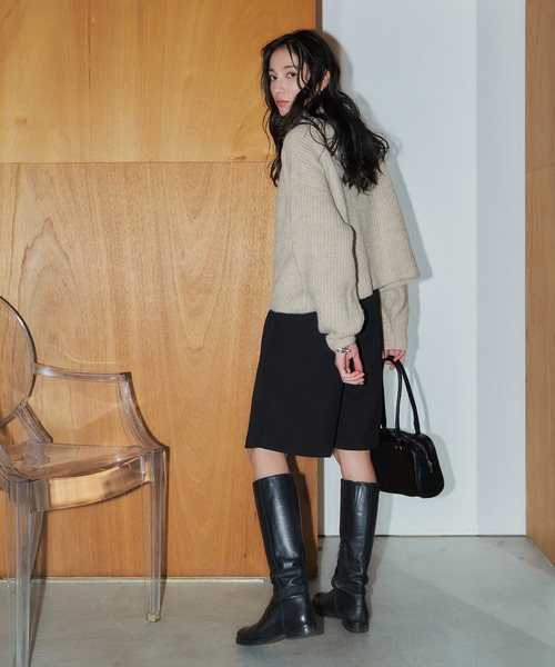 LIENCOEUR（リアンクール）の「ボトルネックミックスカラーニット（ニット/セーター・レディース・グレイッシュベージュ/ネイビー/ベージュ/オリーブ/ブルー/ラベンダー・FREE）」の11枚目の写真