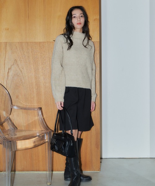 LIENCOEUR（リアンクール）の「ボトルネックミックスカラーニット（ニット/セーター・レディース・グレイッシュベージュ/ネイビー/ベージュ/オリーブ/ブルー/ラベンダー・FREE）」の7枚目の写真