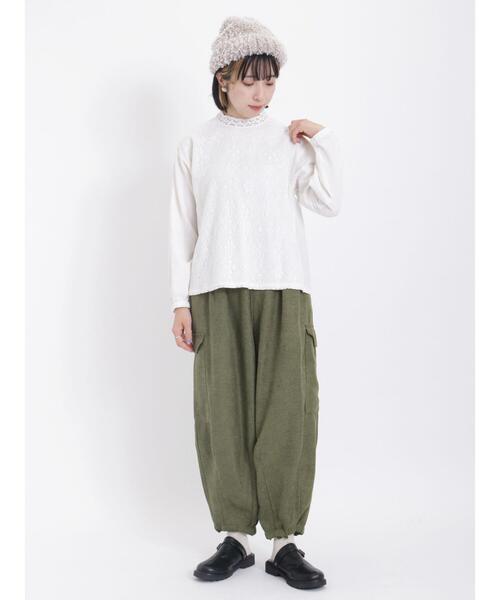 Samansa Mos2（サマンサ モスモス）の「前身トーションレースブラウス（シャツ/ブラウス・レディース・キナリ/ブラック/オフホワイト/チャコールグレー・F）」の18枚目の写真