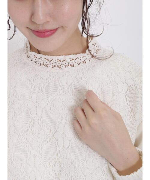 Samansa Mos2（サマンサ モスモス）の「前身トーションレースブラウス（シャツ/ブラウス・レディース・キナリ/ブラック/オフホワイト/チャコールグレー・F）」の22枚目の写真