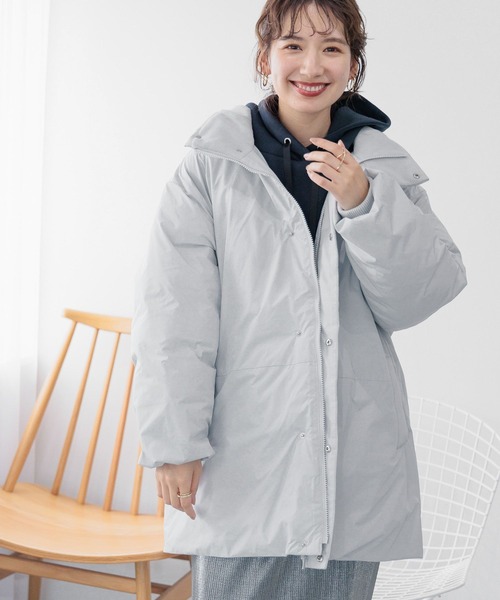 LEPSIM(レプシィム)の「中綿スタンドミドルコート 988932(ダウンジャケット/コート・レディース・ライトグレー/アイボリー/ブラック・FREE)」の12枚目の写真