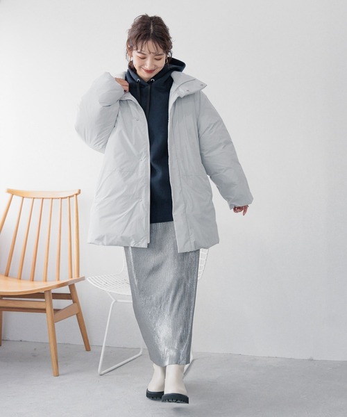 LEPSIM(レプシィム)の「中綿スタンドミドルコート 988932(ダウンジャケット/コート・レディース・ライトグレー/アイボリー/ブラック・FREE)」の14枚目の写真