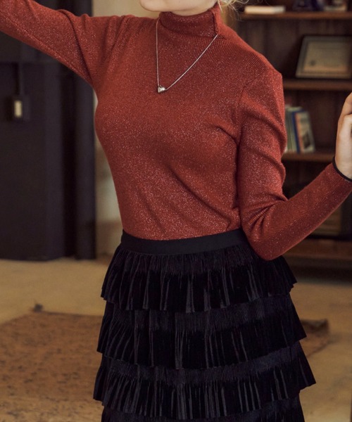 Birthday room(バースデイルーム)の「ベロアフリルスカート(スカート・レディース・ブラック/ブラウン・FREE)」の9枚目の写真
