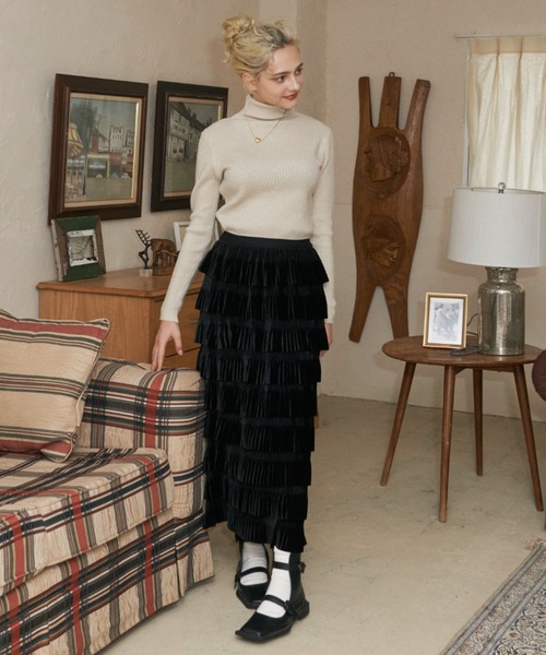 Birthday room(バースデイルーム)の「ベロアフリルスカート(スカート・レディース・ブラック/ブラウン・FREE)」の11枚目の写真