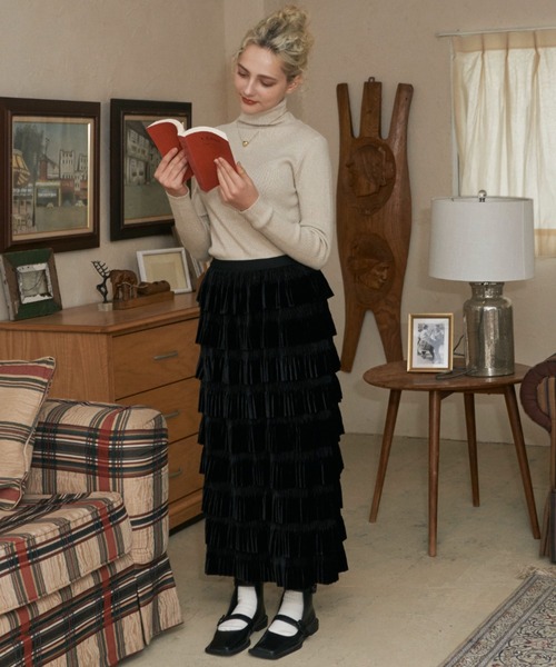 Birthday room(バースデイルーム)の「ベロアフリルスカート(スカート・レディース・ブラック/ブラウン・FREE)」の20枚目の写真