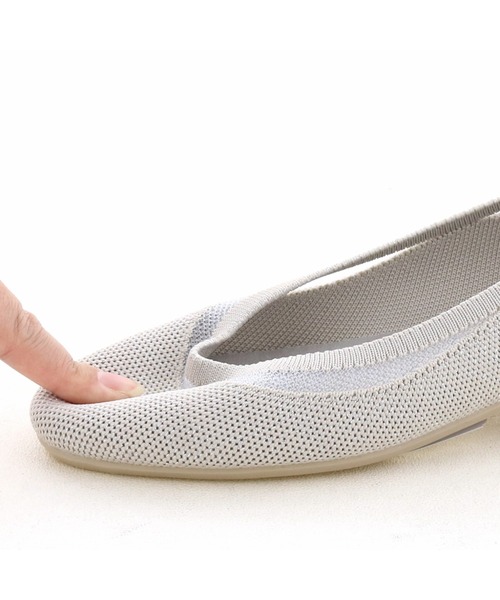 軽量｜ニットフラットシューズ 8710555（バレエシューズ）｜byあしながおじさん（バイアシナガオジサン）