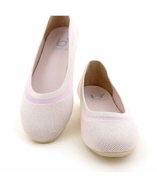 軽量｜ニットフラットシューズ 8710555（バレエシューズ）｜byあしながおじさん（バイアシナガオジサン）