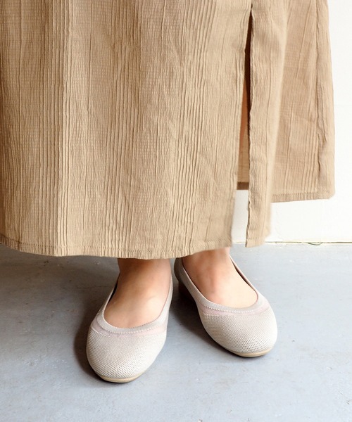 軽量｜ニットフラットシューズ 8710555（バレエシューズ）｜byあしながおじさん（バイアシナガオジサン）