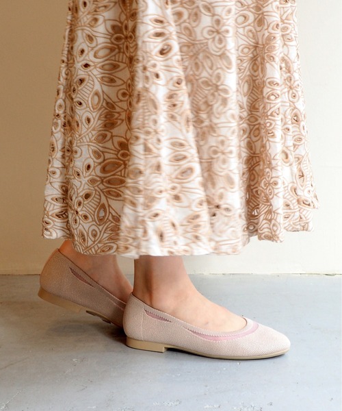 軽量｜ニットフラットシューズ 8710555（バレエシューズ）｜byあしながおじさん（バイアシナガオジサン）