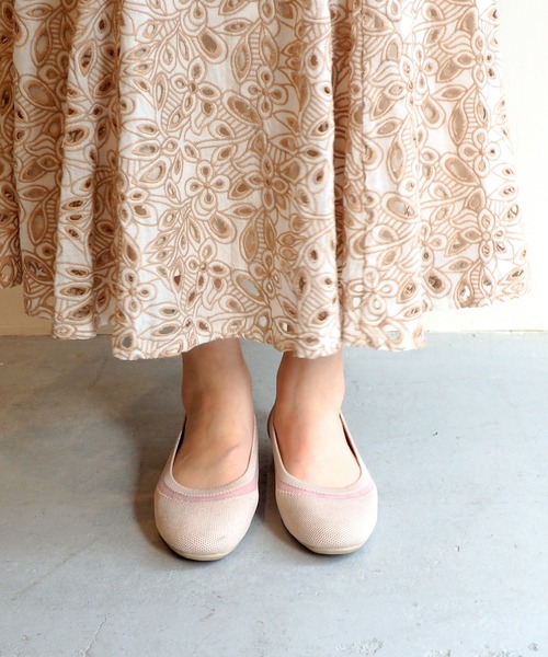 軽量｜ニットフラットシューズ 8710555（バレエシューズ）｜byあしながおじさん（バイアシナガオジサン）