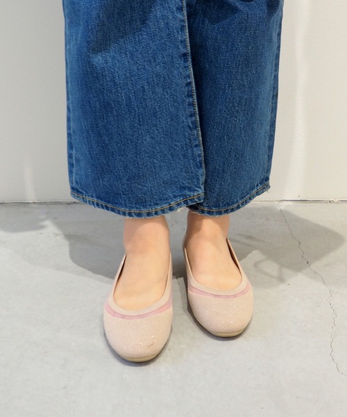 軽量｜ニットフラットシューズ 8710555（バレエシューズ）｜byあしながおじさん（バイアシナガオジサン）