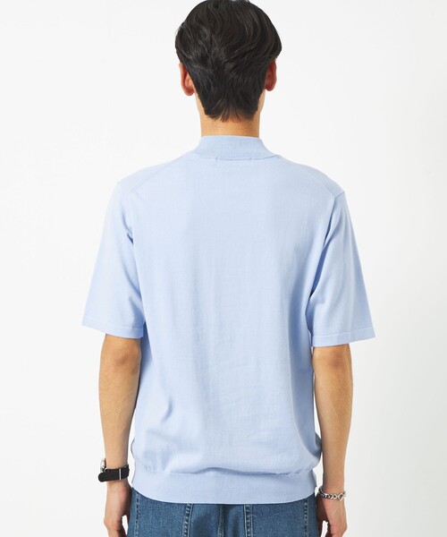 green label relaxing（グリーンレーベルリラクシング）の「スヴィン ハイツイスト モックネック ニット Tシャツ（ニット/セーター・メンズ・ホワイト/ライトブルー/ダークグレー・S/M/L/XL）」の9枚目の写真