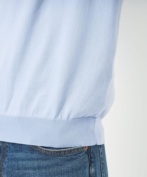 green label relaxing（グリーンレーベルリラクシング）の「スヴィン ハイツイスト モックネック ニット Tシャツ（ニット/セーター・メンズ・ホワイト/ライトブルー/ダークグレー・S/M/L/XL）」の12枚目の写真