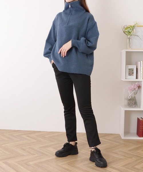 Lace Ladies(レースレディース)の「裏起毛ハイウエストストレッチストレートパンツ(その他パンツ・レディース・ブラック・S/XL/M/L)」の3枚目の写真