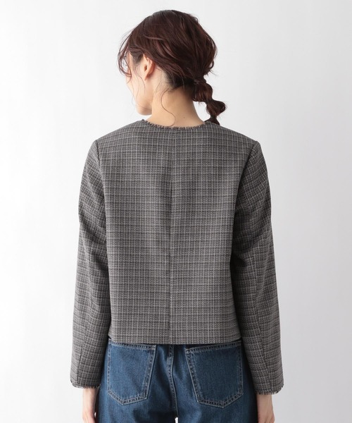 お手入れらくらくツィードジャケット/MATINEE LINE/993321（ノーカラー