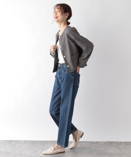 お手入れらくらくツィードジャケット/MATINEE LINE/993321（ノーカラー