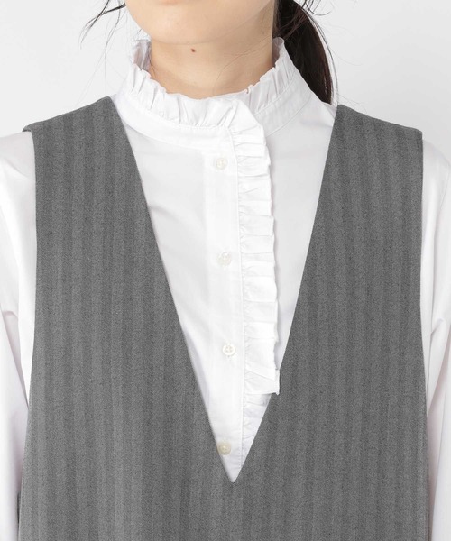 studio CLIP（スタディオクリップ）の「【conges payesコラボ】Ｖネックジャンパースカート[プチ・プラスサイズあり]（ジャンパースカート・レディース・ブラック/グレー・ﾌﾘｰ(L)/FREE/PF）」の22枚目の写真