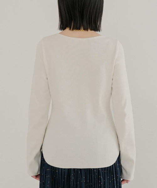 URBAN RESEARCH(アーバンリサーチ)の「『MADE IN JAPAN』 ボートネックフライスカットソー(Tシャツ/カットソー・レディース・ブラック/オフホワイト・FREE)」の19枚目の写真