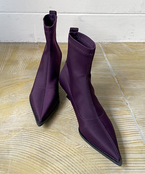 【セール】ポインテッドトゥダイバーミドルブーツ（ブーツ）｜Jewelobe（ジュエローブ）