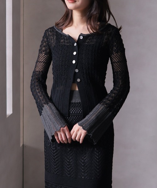 LADYMADE（レディメイド）の「クロシェニットカーデ×ビスチェSET（カーディガン/ボレロ・レディース・ベージュ/ブラック・FREE）」の11枚目の写真