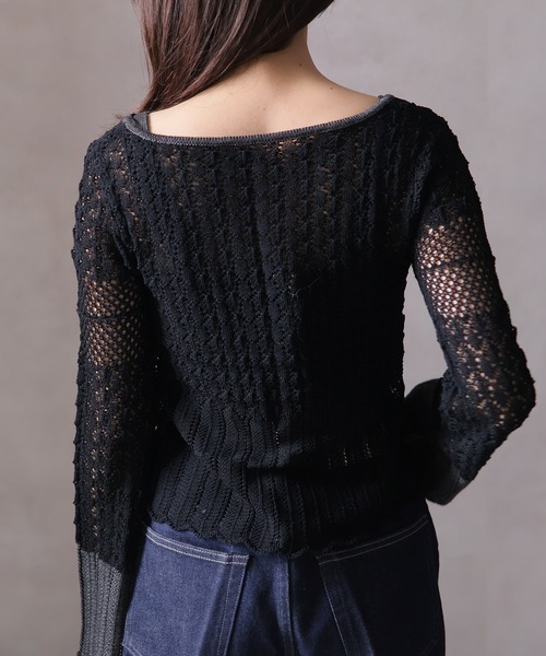 LADYMADE（レディメイド）の「クロシェニットカーデ×ビスチェSET（カーディガン/ボレロ・レディース・ベージュ/ブラック・FREE）」の6枚目の写真