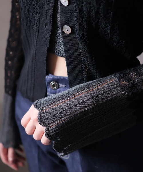 LADYMADE（レディメイド）の「クロシェニットカーデ×ビスチェSET（カーディガン/ボレロ・レディース・ベージュ/ブラック・FREE）」の9枚目の写真