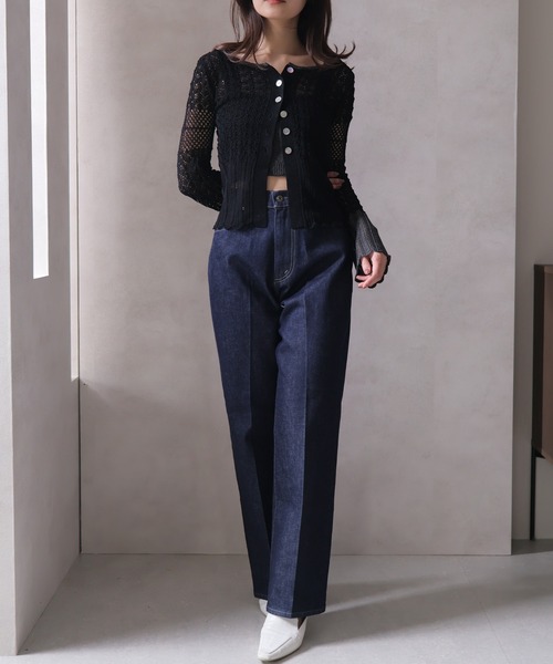 LADYMADE（レディメイド）の「クロシェニットカーデ×ビスチェSET（カーディガン/ボレロ・レディース・ベージュ/ブラック・FREE）」の4枚目の写真