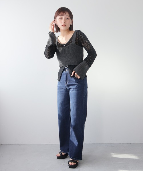 LADYMADE（レディメイド）の「クロシェニットカーデ×ビスチェSET（カーディガン/ボレロ・レディース・ベージュ/ブラック・FREE）」の20枚目の写真