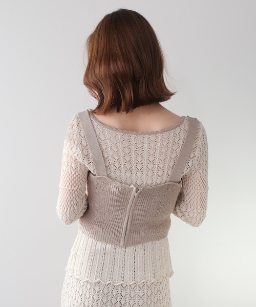 LADYMADE（レディメイド）の「クロシェニットカーデ×ビスチェSET（カーディガン/ボレロ・レディース・ベージュ/ブラック・FREE）」の22枚目の写真