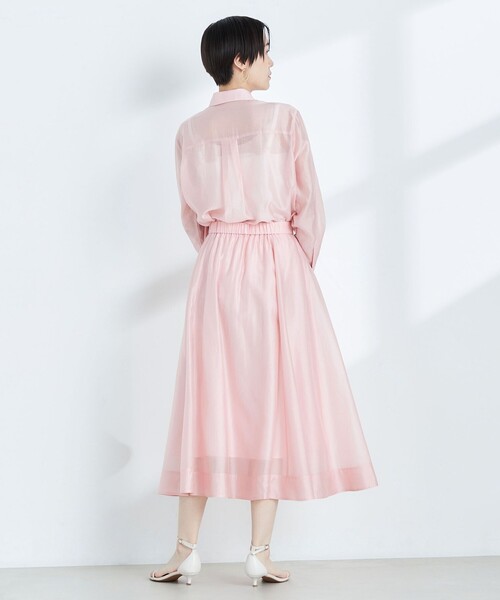 NOLLEY’S Sophi(ノーリーズソフィ)の「《セットアップ対応》シアーローンフレアスカート(スカート・レディース・グレイッシュベージュ/ベビーピンク/ライトグリーン/ブラック/サックスブルー/イエロー・36/34/38)」の10枚目の写真