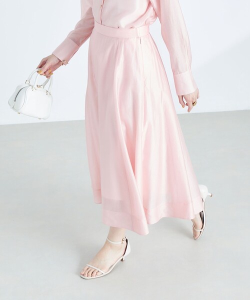 NOLLEY’S Sophi(ノーリーズソフィ)の「《セットアップ対応》シアーローンフレアスカート(スカート・レディース・グレイッシュベージュ/ベビーピンク/ライトグリーン/ブラック/サックスブルー/イエロー・36/34/38)」の15枚目の写真