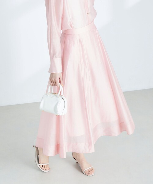 NOLLEY’S Sophi(ノーリーズソフィ)の「《セットアップ対応》シアーローンフレアスカート(スカート・レディース・グレイッシュベージュ/ベビーピンク/ライトグリーン/ブラック/サックスブルー/イエロー・36/34/38)」の16枚目の写真