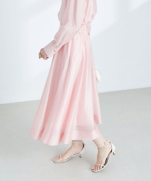 NOLLEY’S Sophi(ノーリーズソフィ)の「《セットアップ対応》シアーローンフレアスカート(スカート・レディース・グレイッシュベージュ/ベビーピンク/ライトグリーン/ブラック/サックスブルー/イエロー・36/34/38)」の18枚目の写真