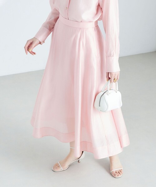 NOLLEY’S Sophi(ノーリーズソフィ)の「《セットアップ対応》シアーローンフレアスカート(スカート・レディース・グレイッシュベージュ/ベビーピンク/ライトグリーン/ブラック/サックスブルー/イエロー・36/34/38)」の21枚目の写真