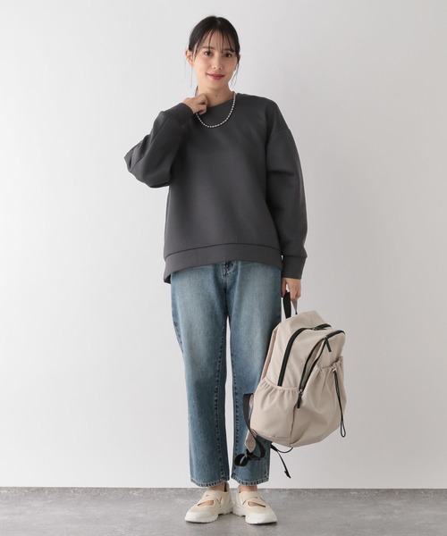 GLOBAL WORK(グローバルワーク)の「ライトクッションクループルオーバー/987152(スウェット・レディース・サックスブルー/グレイッシュベージュ/スミクロ/ライトイエロー・REGULAR/SHORT)」の6枚目の写真